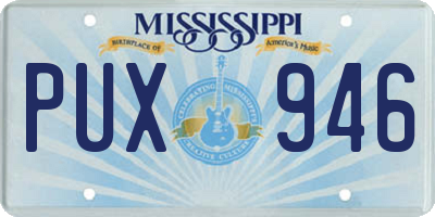 MS license plate PUX946
