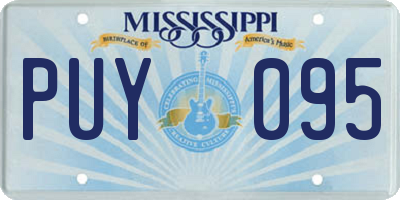 MS license plate PUY095