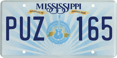 MS license plate PUZ165