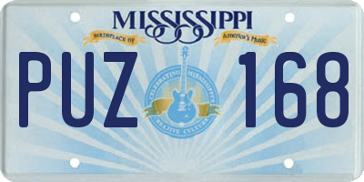 MS license plate PUZ168