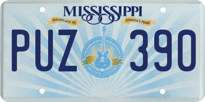 MS license plate PUZ390