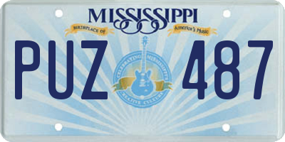 MS license plate PUZ487