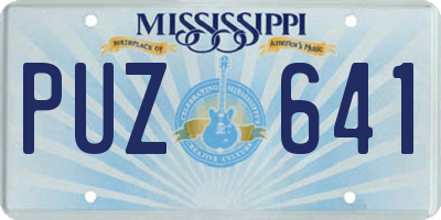 MS license plate PUZ641