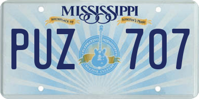 MS license plate PUZ707