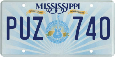 MS license plate PUZ740