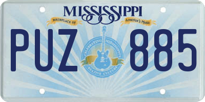 MS license plate PUZ885