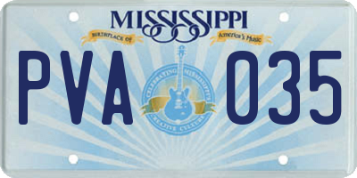 MS license plate PVA035