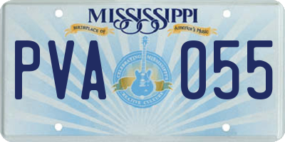 MS license plate PVA055