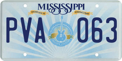 MS license plate PVA063