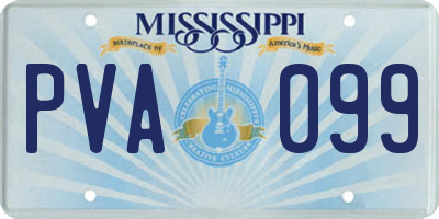 MS license plate PVA099