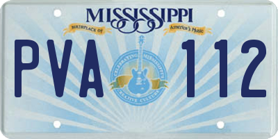 MS license plate PVA112