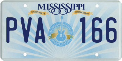 MS license plate PVA166