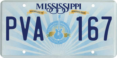 MS license plate PVA167