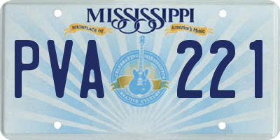 MS license plate PVA221