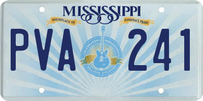 MS license plate PVA241