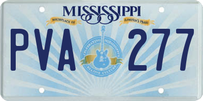 MS license plate PVA277