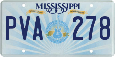 MS license plate PVA278