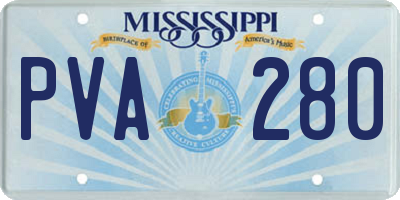 MS license plate PVA280
