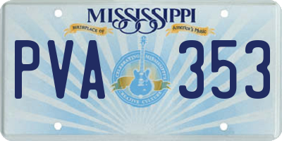 MS license plate PVA353