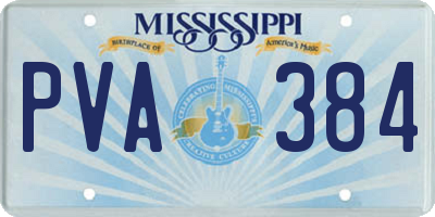 MS license plate PVA384