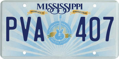 MS license plate PVA407