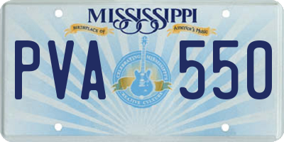 MS license plate PVA550