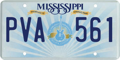 MS license plate PVA561