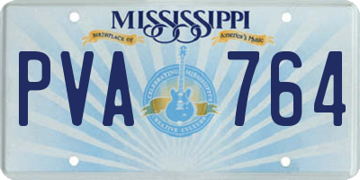 MS license plate PVA764