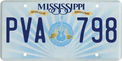 MS license plate PVA798