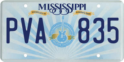 MS license plate PVA835