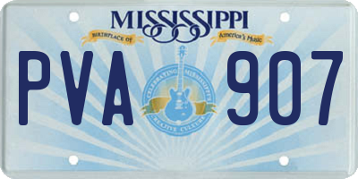 MS license plate PVA907