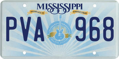 MS license plate PVA968