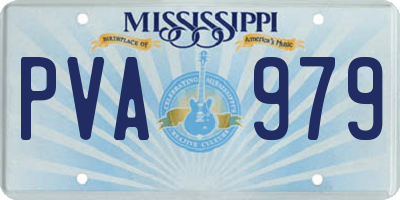 MS license plate PVA979
