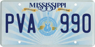 MS license plate PVA990