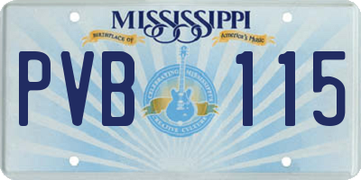 MS license plate PVB115