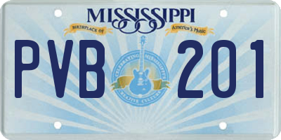 MS license plate PVB201