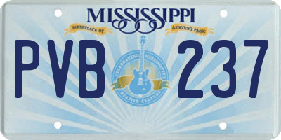 MS license plate PVB237