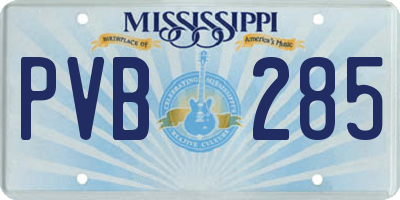 MS license plate PVB285