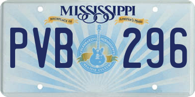 MS license plate PVB296