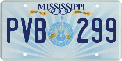 MS license plate PVB299