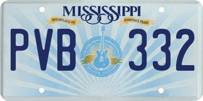 MS license plate PVB332