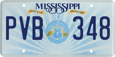 MS license plate PVB348