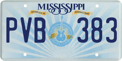 MS license plate PVB383