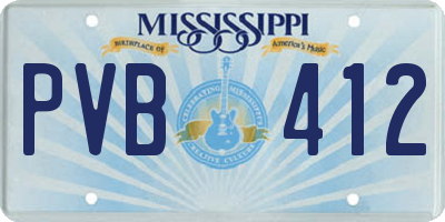 MS license plate PVB412