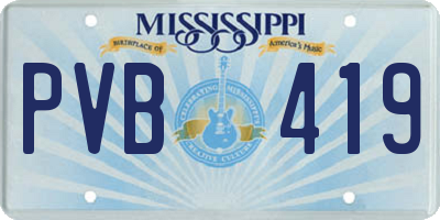 MS license plate PVB419
