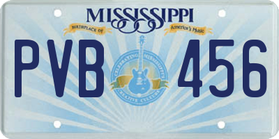 MS license plate PVB456