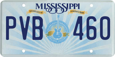 MS license plate PVB460