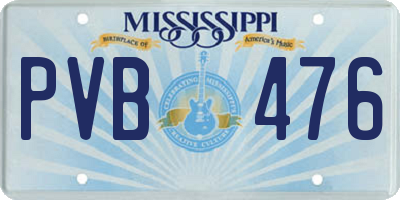 MS license plate PVB476