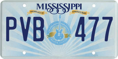 MS license plate PVB477