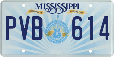 MS license plate PVB614